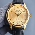 ROLEX Best Edition with 8215 Movement Gold Italian Cowhide Watch Strap 40mm Watch